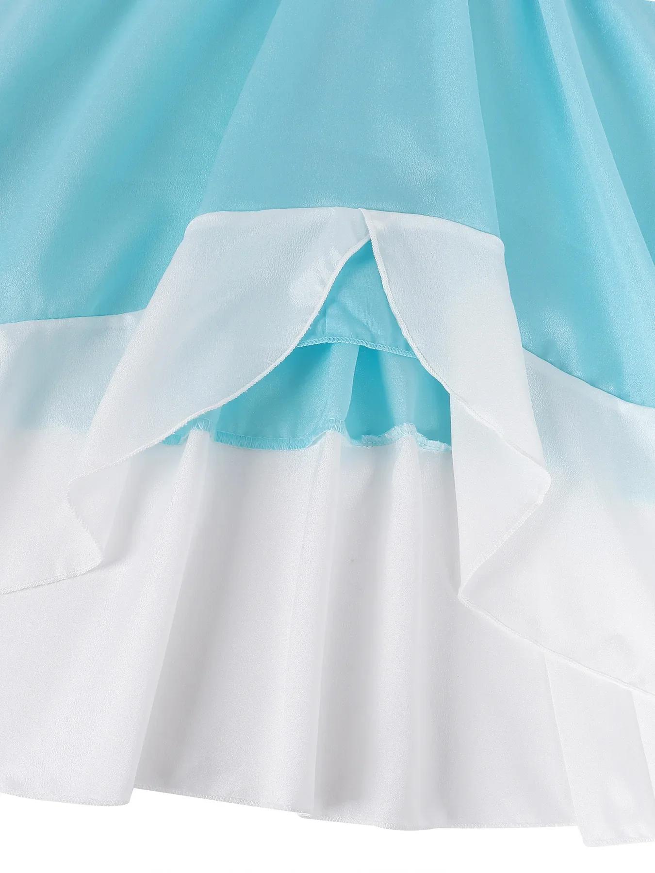 Rosalina robe filles pêche Cosplay enfants fête princesse Costume anniversaire bleu robes enfants vê