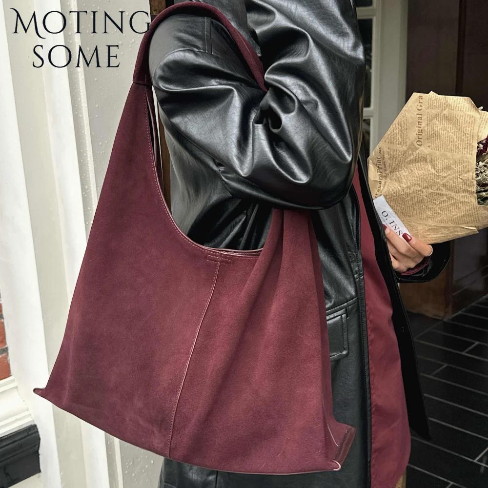 Motingsome Respzed-Sac en daim pour femme, sacs à main de dégager de luxe, fourre-tout décontracté e