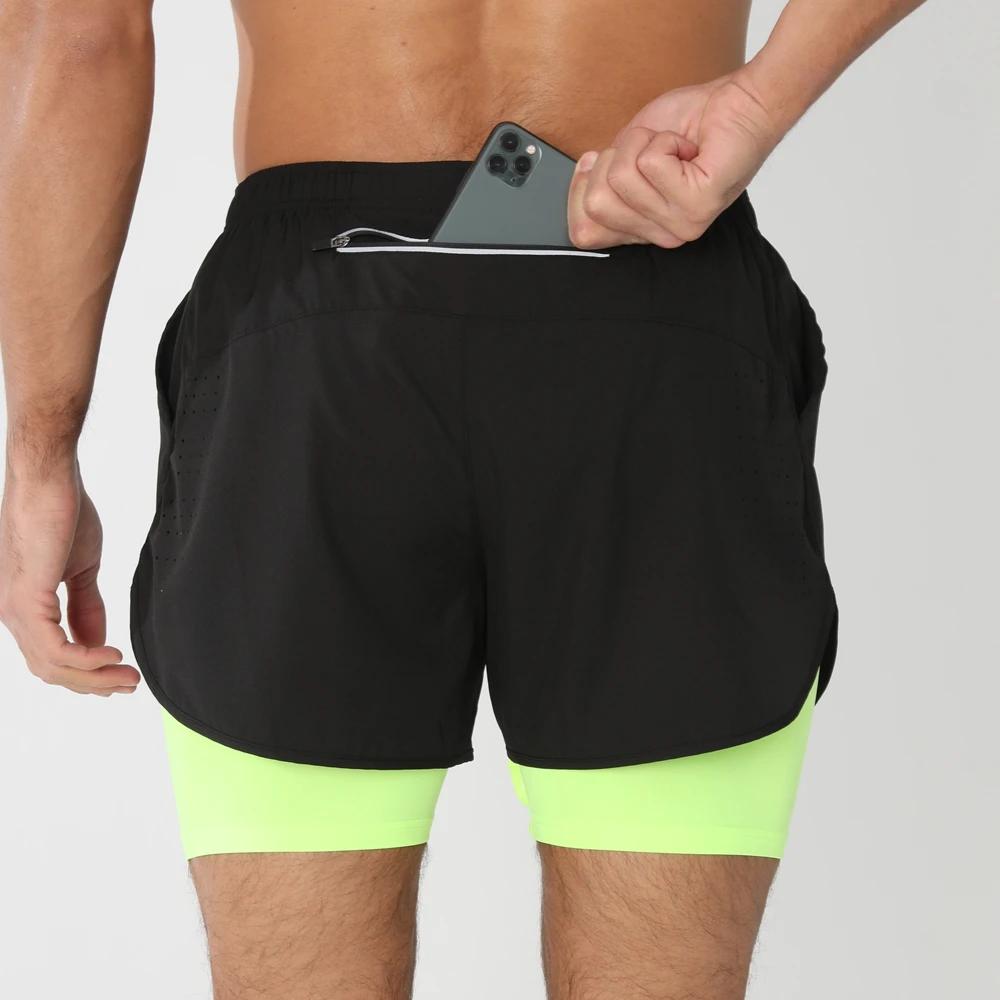 2025New hommes Shorts de course Shorts de sport 2 en 1 séchage rapide entraînement gymnase Fitness J