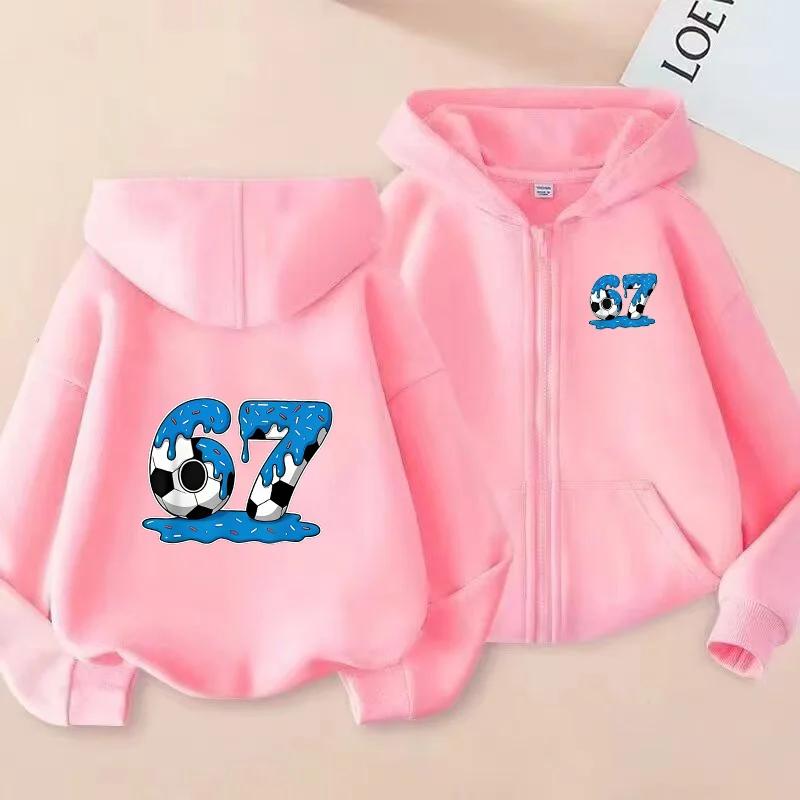 Ensemble de survêtement tendance printemps-automne six-sept meme 67 pour enfants, sweat à capuche +