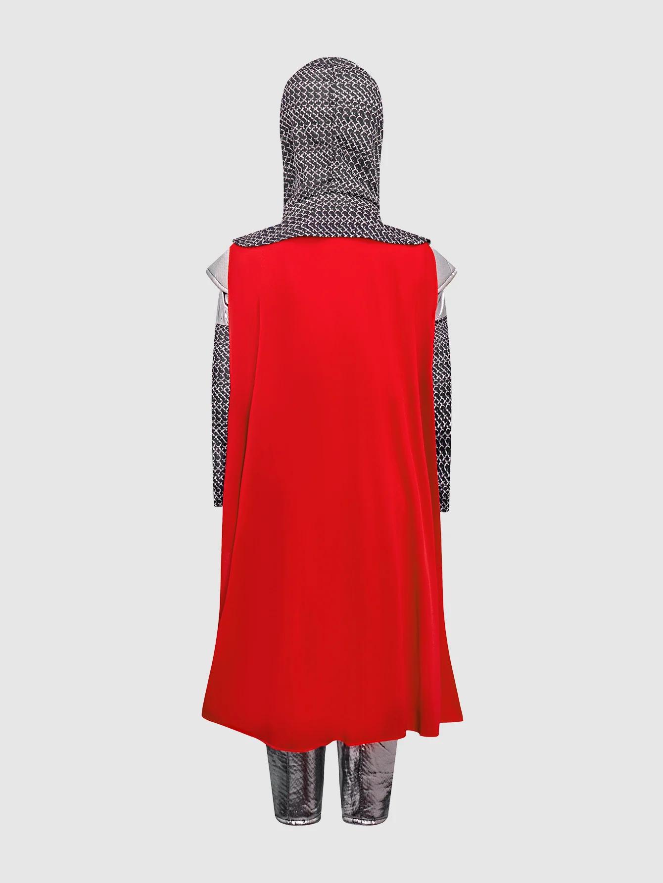 Costume de Chevalier Templier Médiéval pour Enfants, Tenue de Guerrier Croisé d'Halloween pour Garço