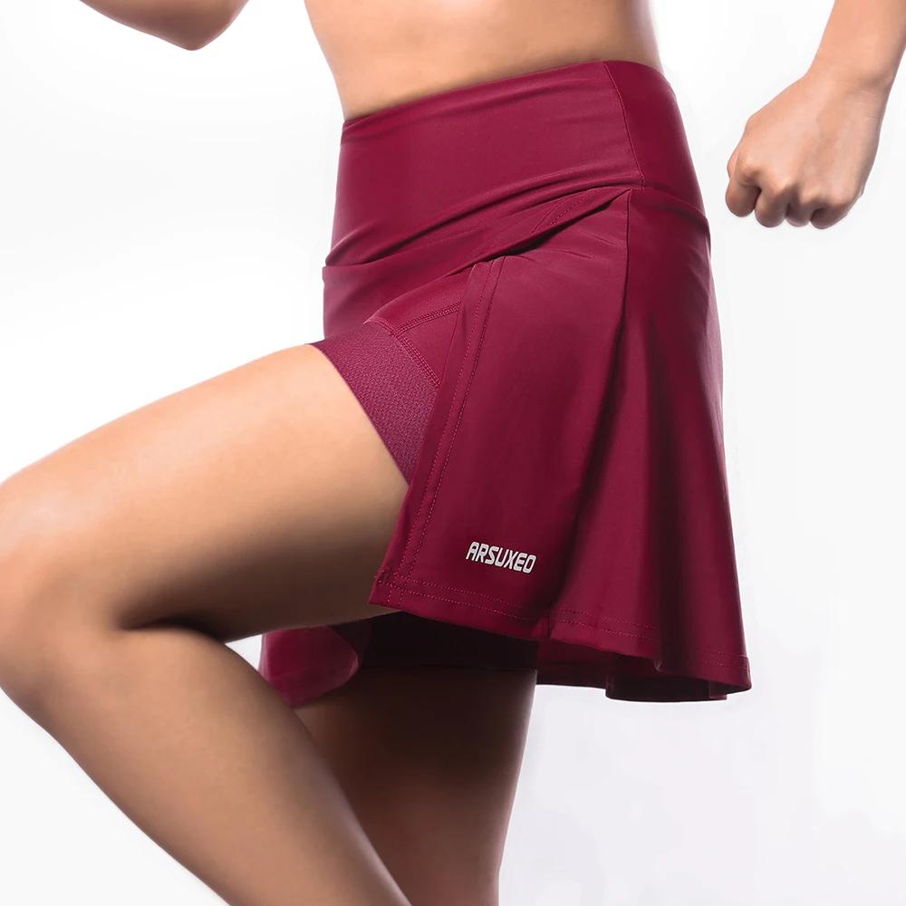 Short cyclisme ARSUXEO D315 femme - Jupe-culotte confortable pour tennis, golf, yoga et fitness