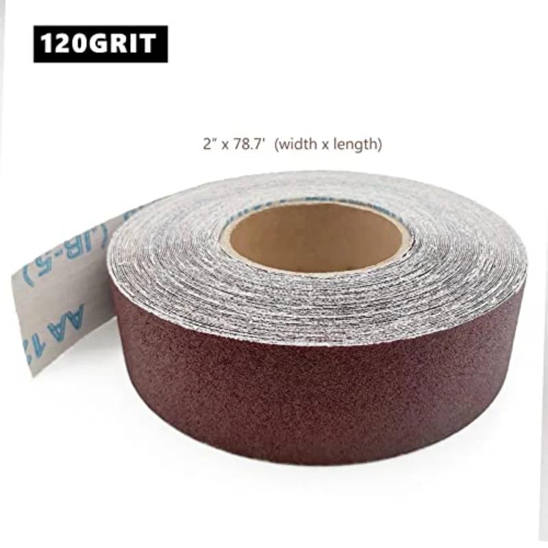 Rouleau de papier de verre 2/6/8 M, abrasif continu prêt à couper le tissu émeri pour ponceuse à tam