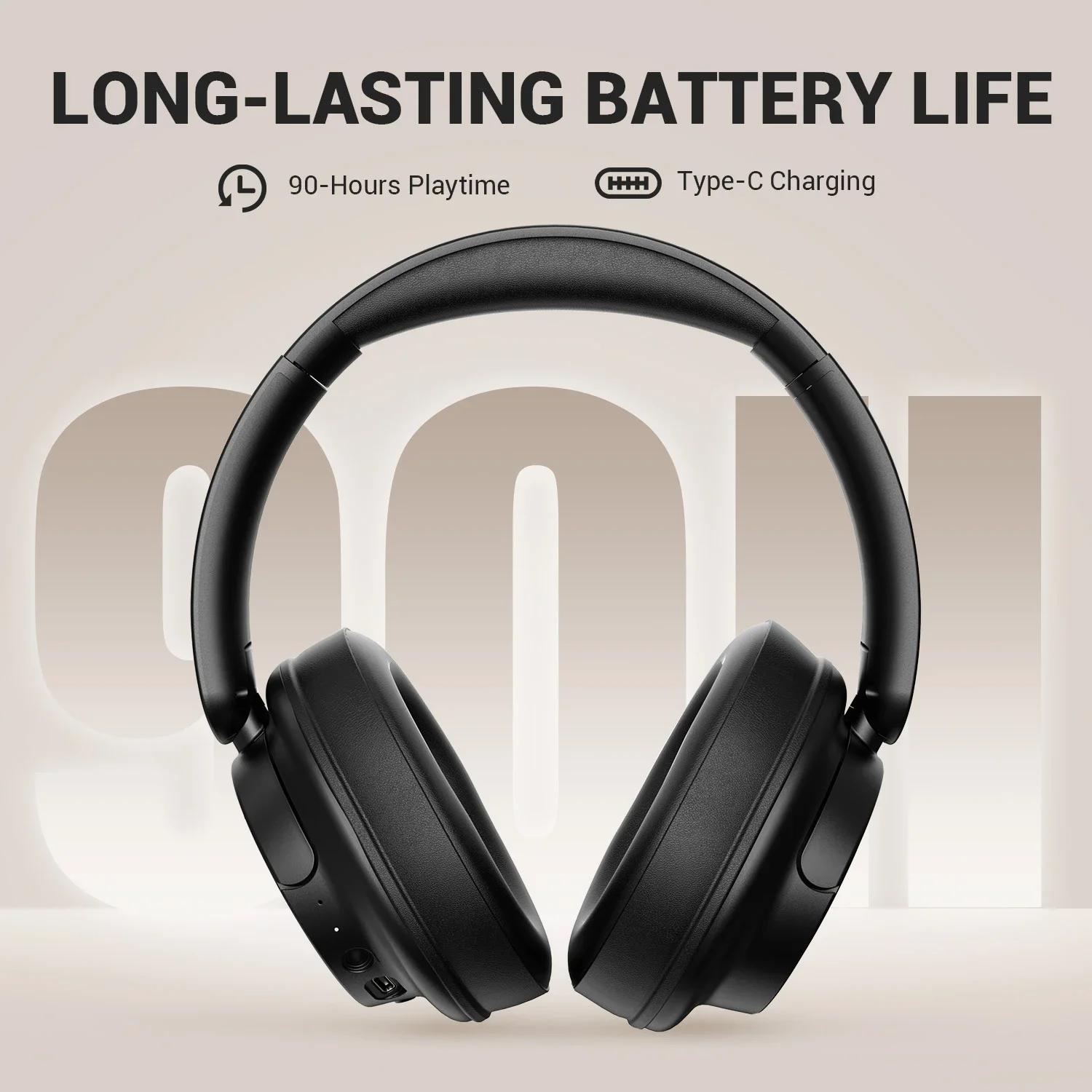 Oneodio EKSA V16 casque sans fil Bluetooth 5.3 sur l'oreille casque avec micro Mode basse/Pop hi-res