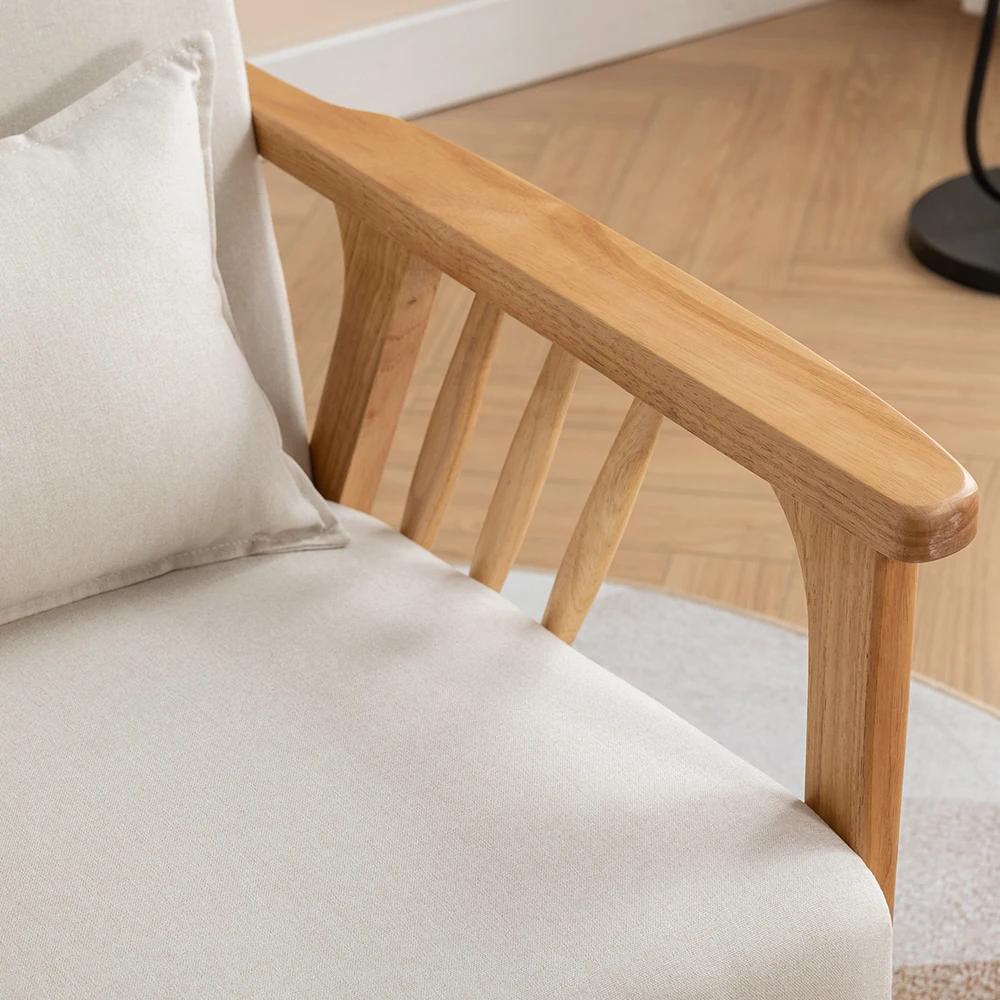 SEYNAR-Chaise d'Accent Moderne du Milieu du Siècle, Fauteuil à Cadre en Bois Solide Téléchargé Boumu