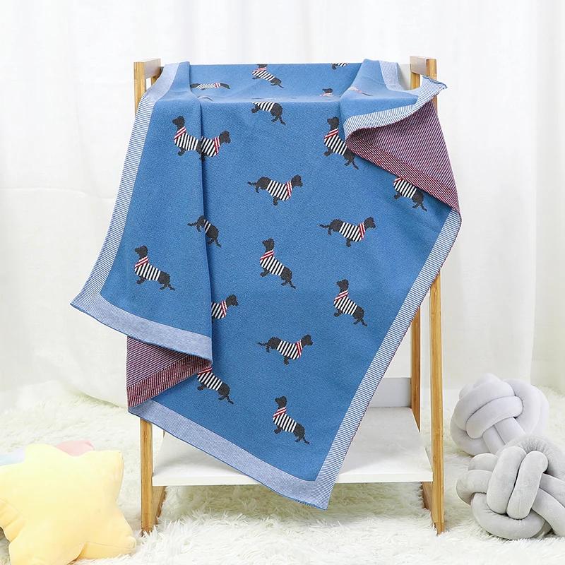 Couverture pour bébé 100% coton tricoté Super doux nouveau-né filles garçons literie couette mignon