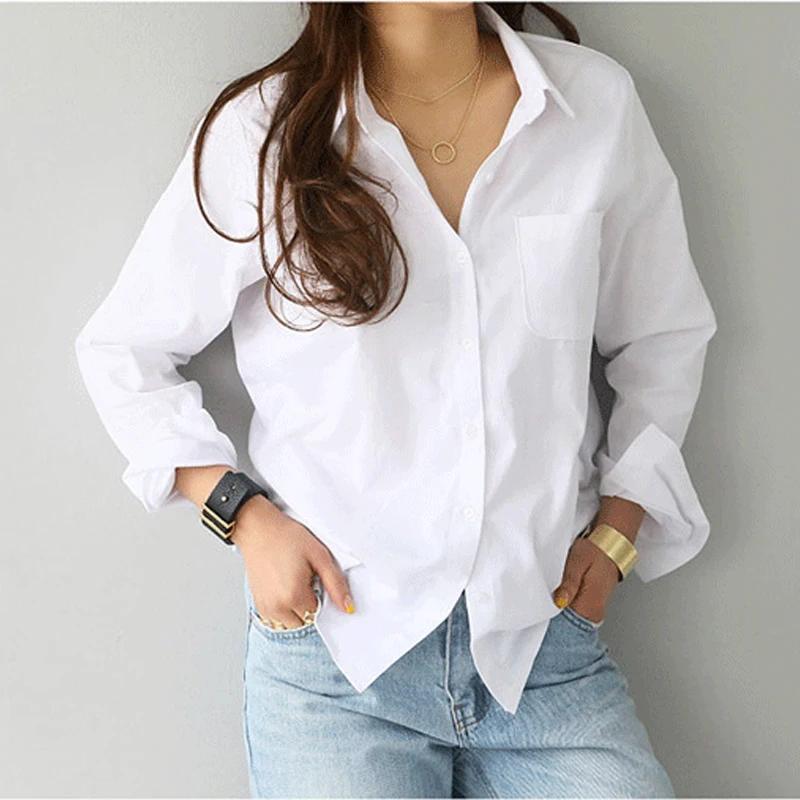 Chemisier en coton chemise blanche mode femmes Blusas Mujer De Moda OL Style hauts décontracté dames