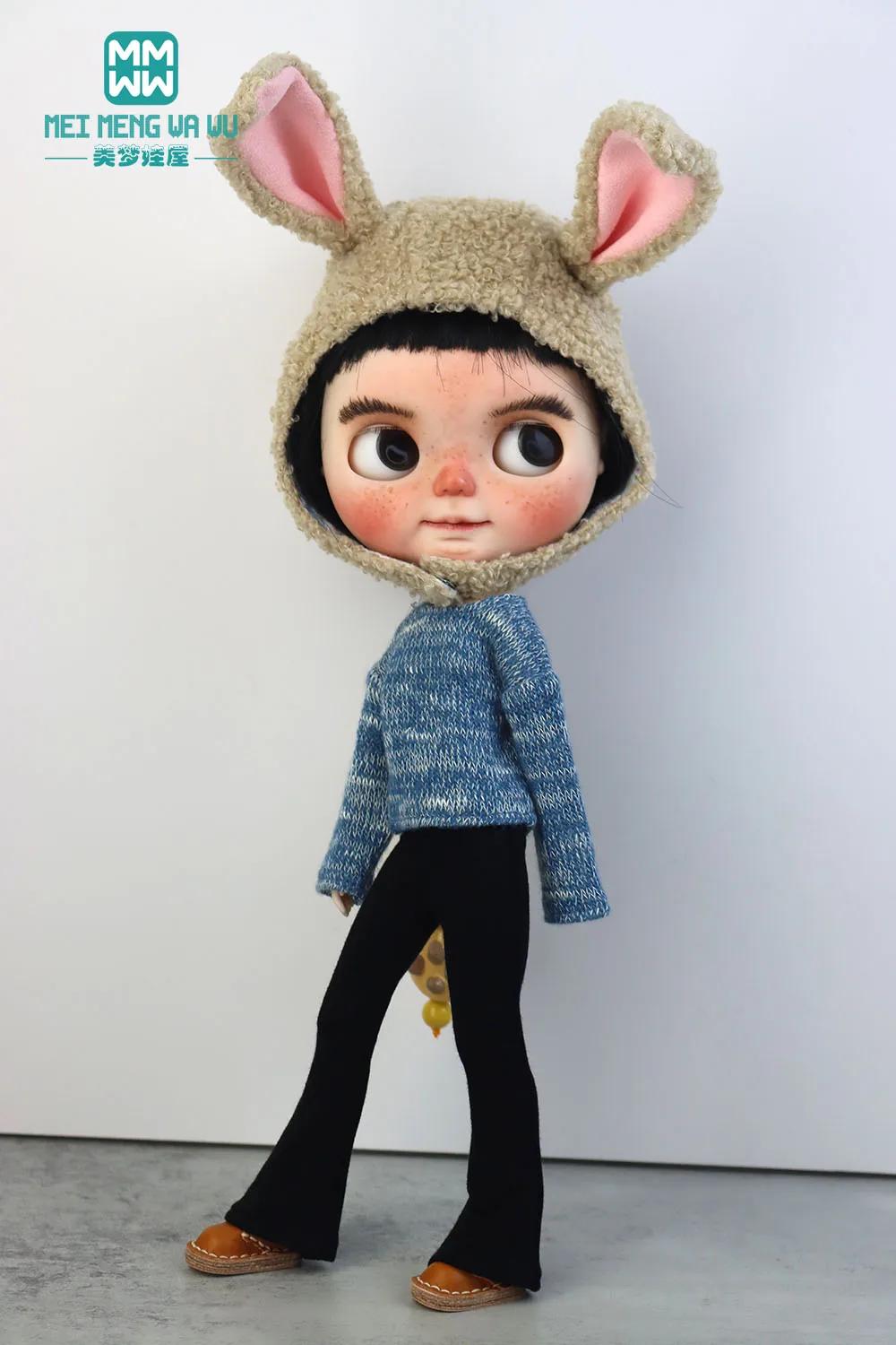 Vêtements de poupée Blyth, 1 pièce, oreilles de lapin, chapeau en peluche multicolore pour Blyth, Az