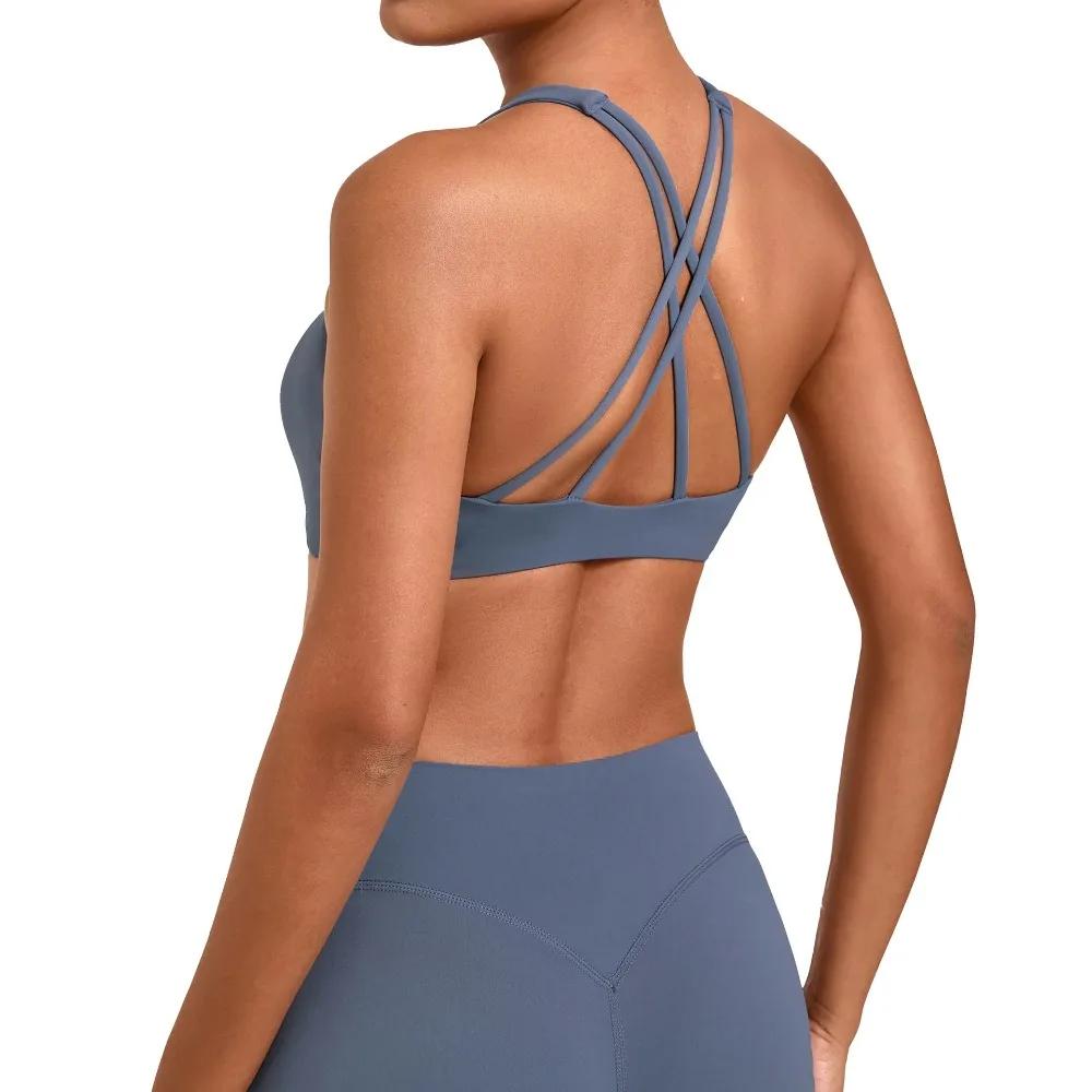 Nouveau Gym entraînement haut de fitness en plein air polyvalent dos croisé soutien-gorge de sport s