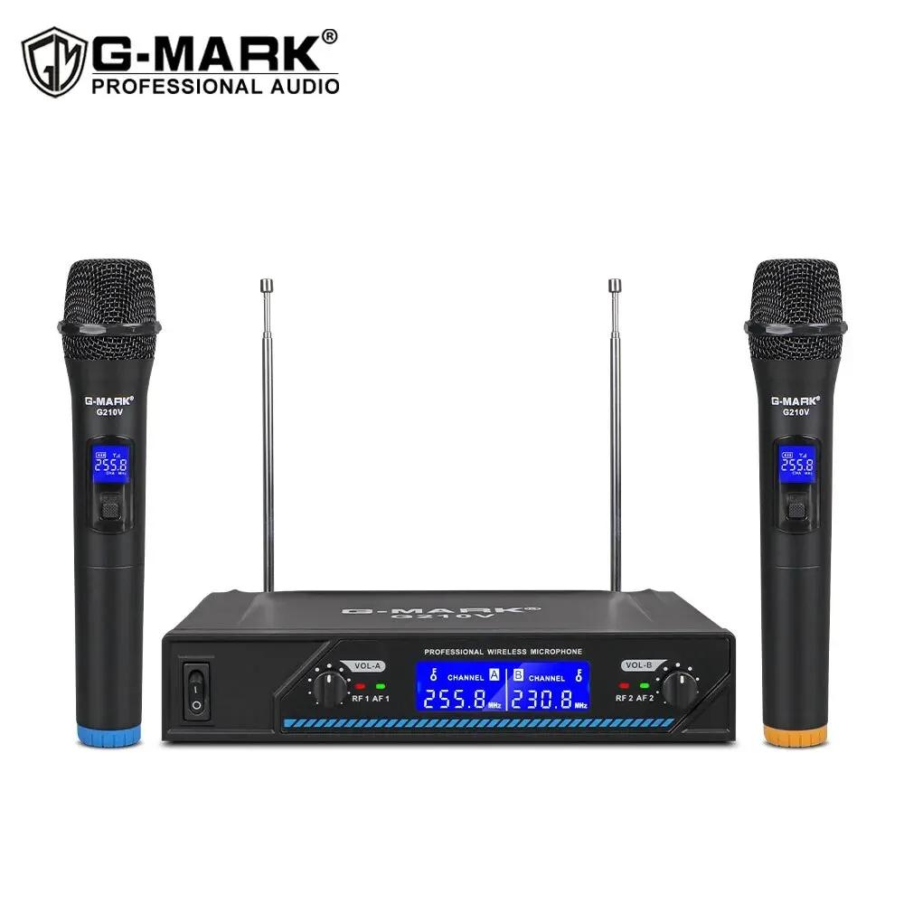Microphone sans fil G-MARK G210V Professionnel 2 Canaux De Poche Karaoké Mic Pour Fête Réunion Églis
