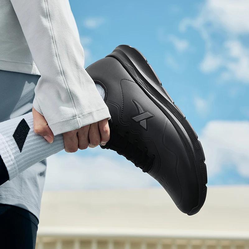 Chaussures de course homme Xtep hiver cuir imperméables - Amorti résistant à l'usure baskets jogging 876419110051