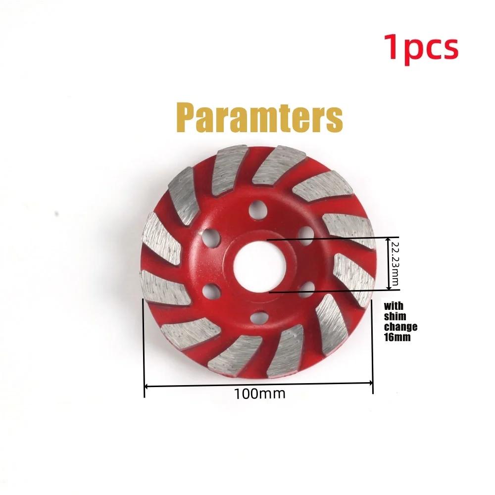 4 pouces 100mm béton pierre céramique Turbo diamant meule 12 Segs meuleuse d'angle robuste roues pou