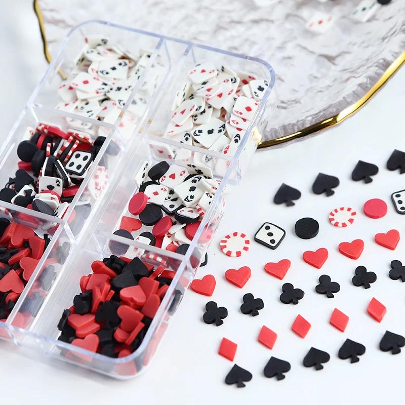 Cartes à jouer accessoires pour ongles breloques à assembler soi-même pique un Poker tranches d'argi