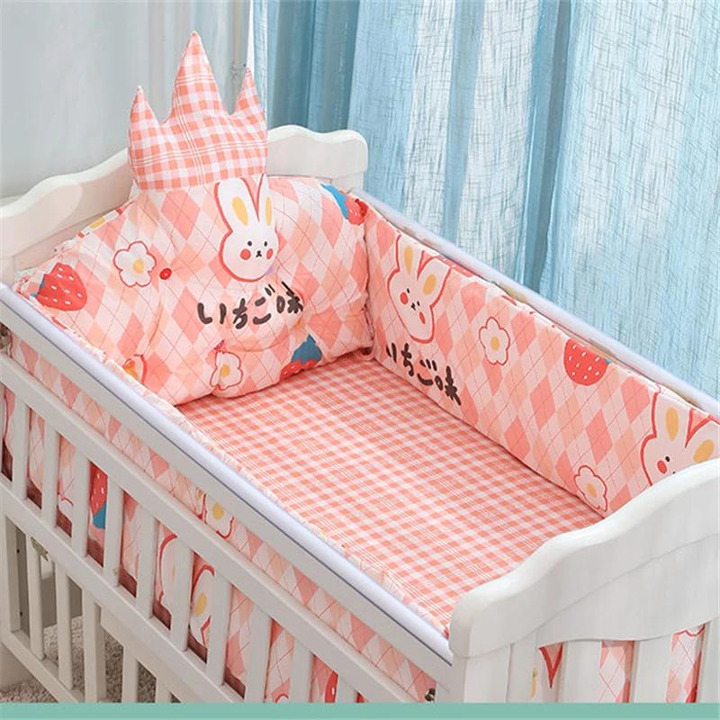 Parure de lit en coton imprimé pour bébé, ensemble de literie pour enfants, pare-chocs de protection