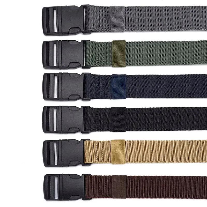 Ceinture en nylon tissé pour homme, sans métal, en plastique, de haute qualité, pour l'extérieur