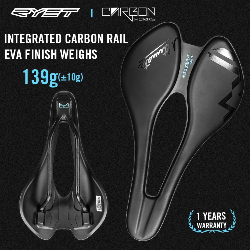 RYET-Selle de vélo en fibre de carbone ultralégère imprimée en 3D, siège pour VTT, route en gravier,