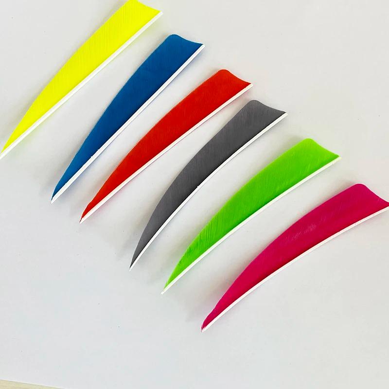 Plumes de flèche en carbone de 4 pouces, 50 pièces, bouclier RW coupé, plumes de turquie, Fletches,