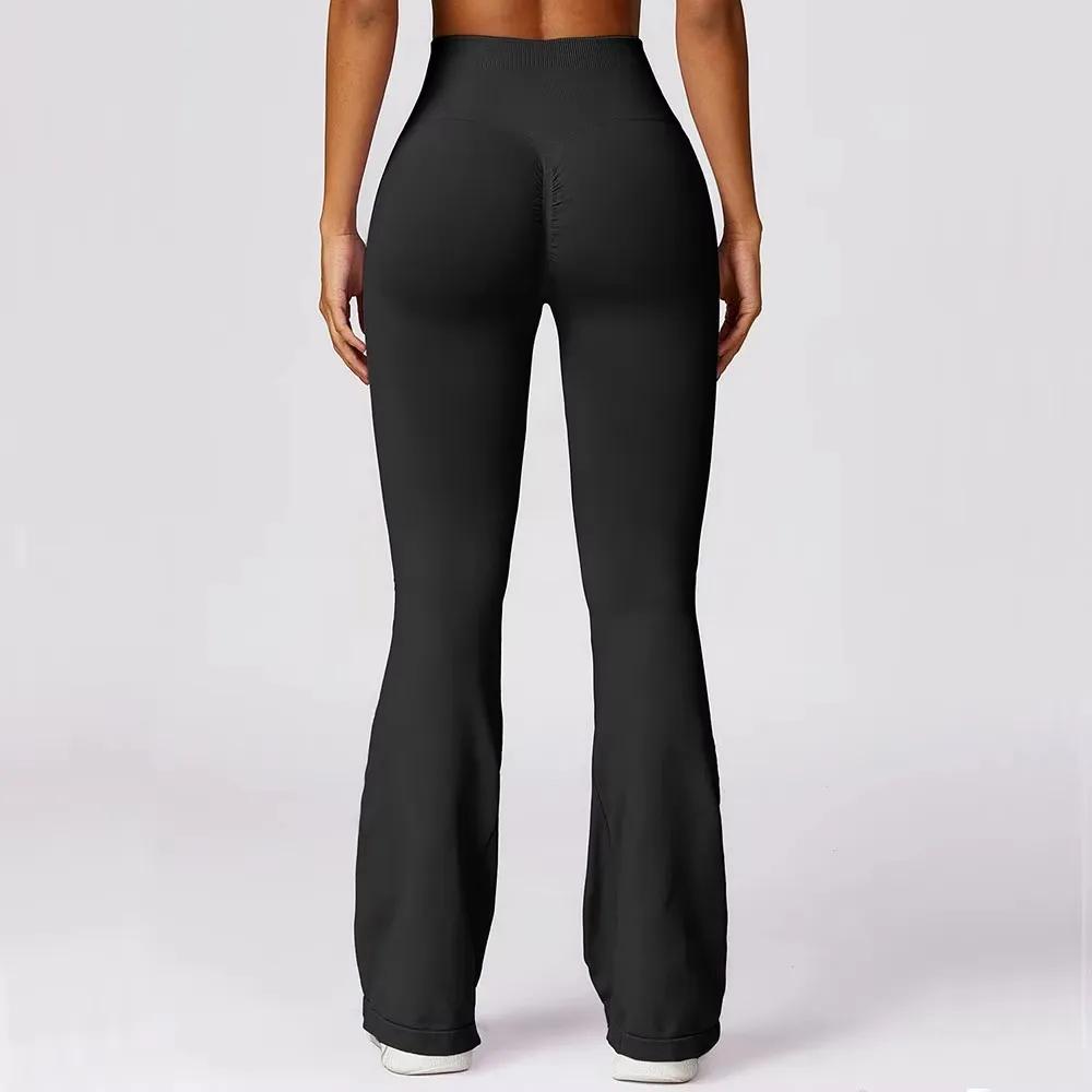 Leggings évasés sans couture femme taille haute - Pantalon yoga jambes larges pour danse et fitness