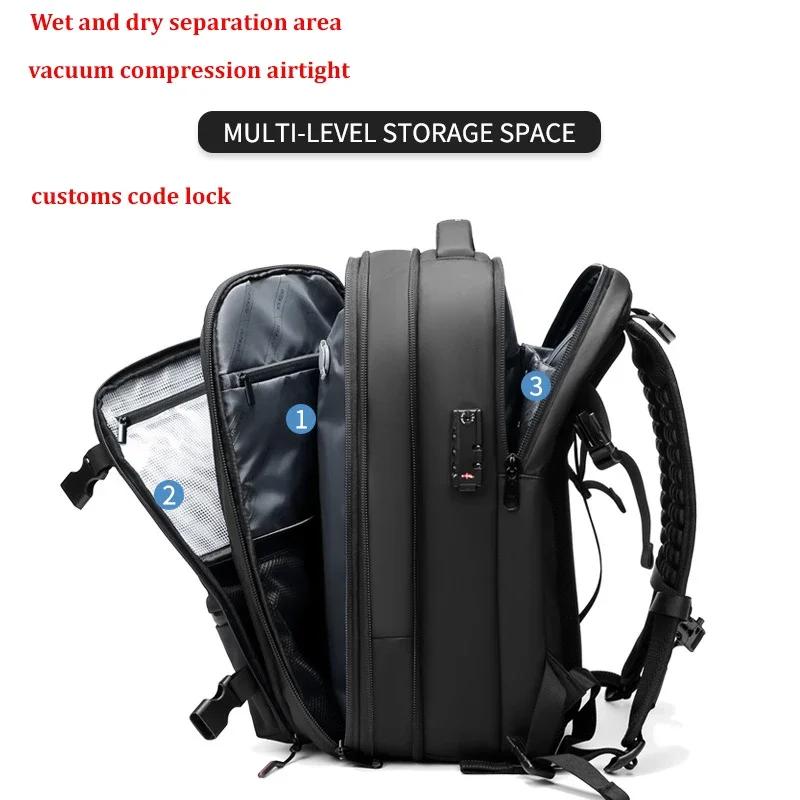Sac à dos à compression sous vide pour ordinateur portable, sac à dos de voyage pour hommes, grande