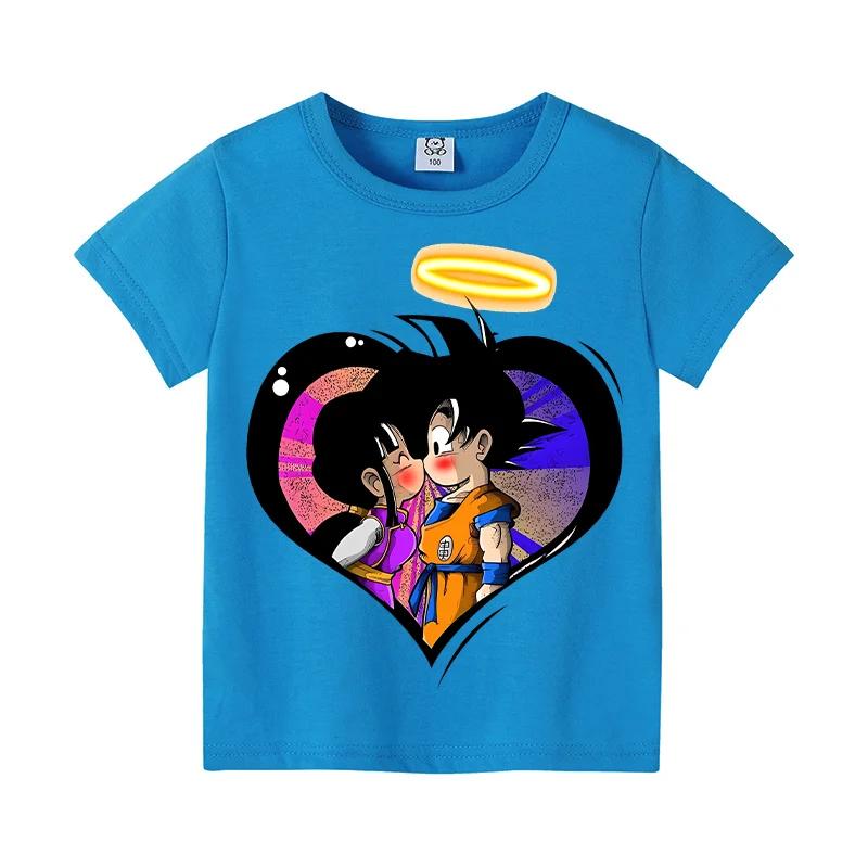 T-shirts Dragon Ball Goku, vêtements imprimés de dessins animés, manches courtes, décontractés, pour