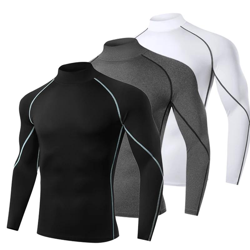 T-shirt compression hommes séchage rapide - Haut fitness musculation gym rashgard manches longues