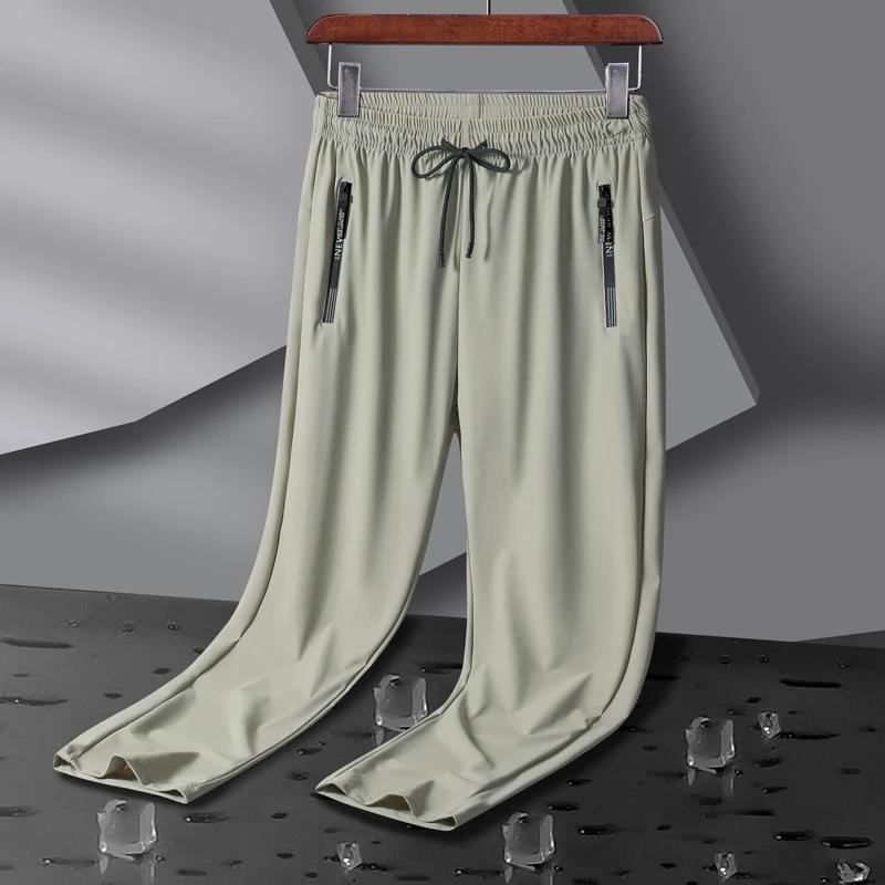 Pantalon sport homme élastique respirant soie glacée - Jogging survêtement fitness 8XL