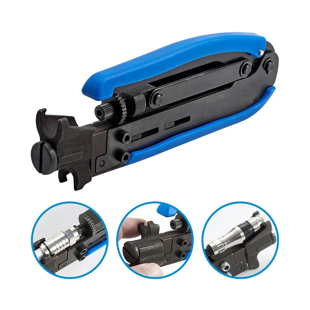 RG6 RG59 RG7 RG11 Kit d'outils de sertissage de dénudeur de fil ensemble de pinces à sertir de câble