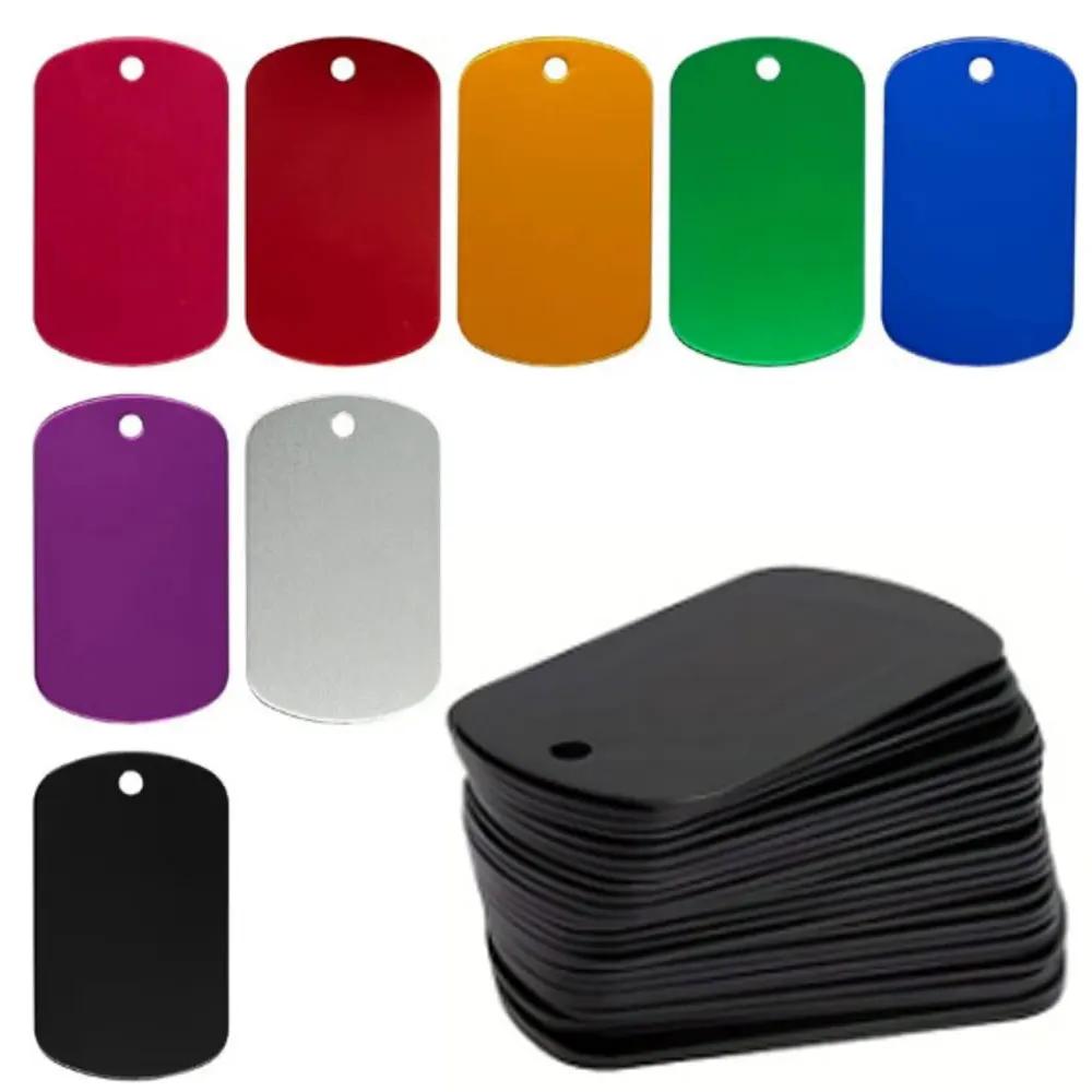 100 pièces d'anneaux porte-clés vierges en aluminium pour badges d'identification militaires, avec l