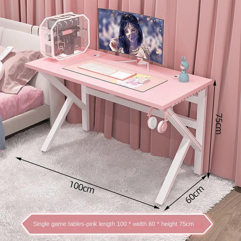 Bureau de jeu rose pour filles, robuste, blanc, mignon, jeu en famille, ordinateur en direct, pour c