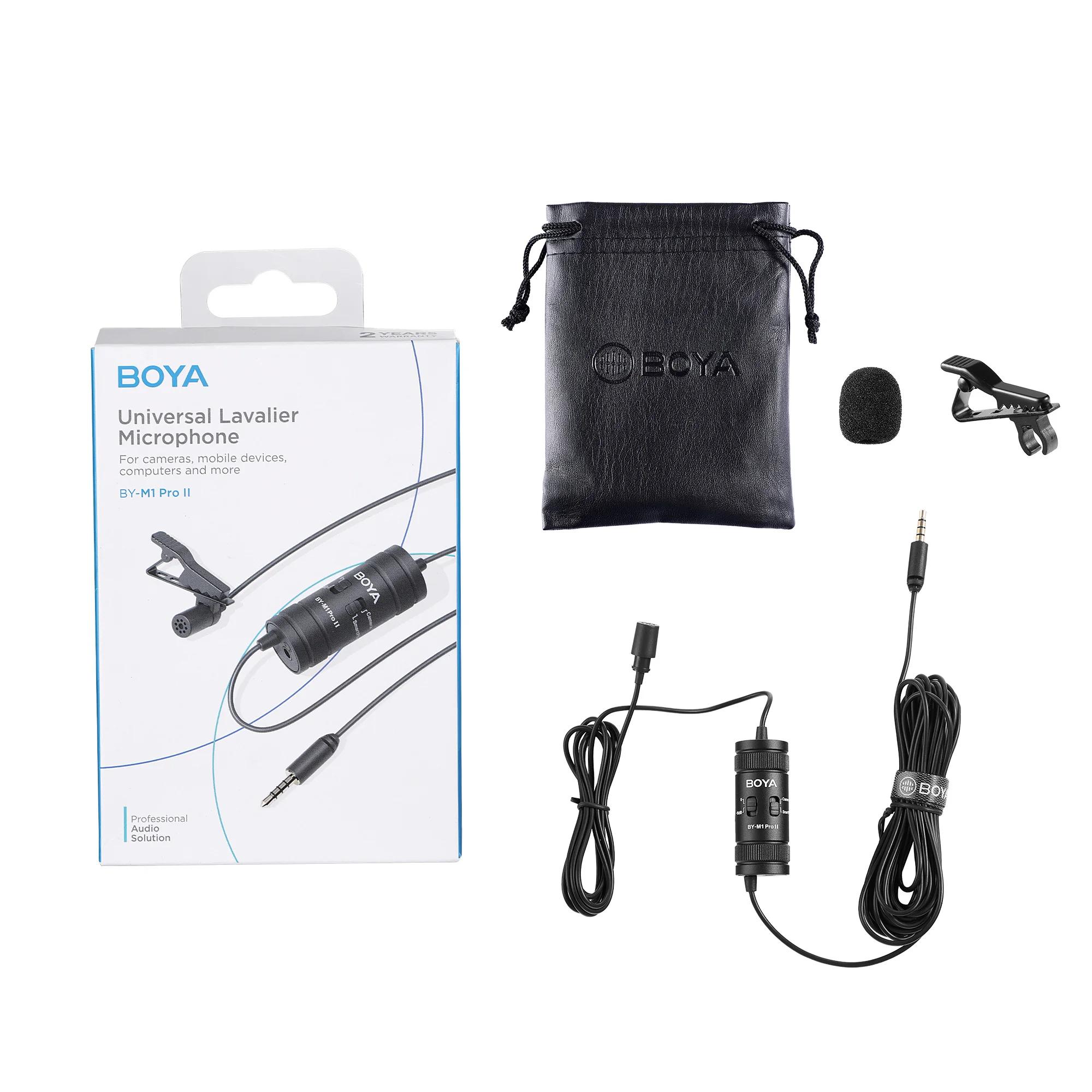 BOYA BY-M1 PRO II 3.5mm Lavalier Revers Microphone pour Téléphone Portable PC Ordinateur Portable Ca