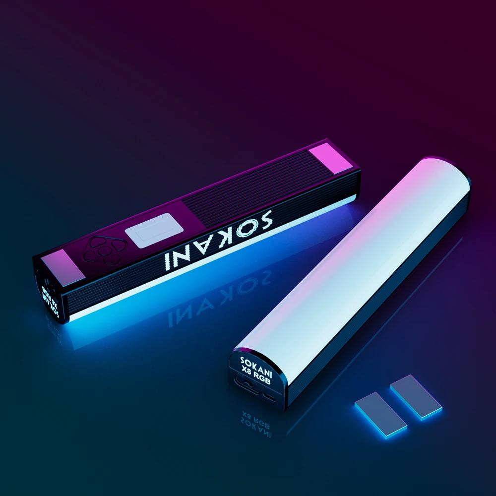 Sokani X8 RGB LED bâton vidéo baguette portative photographie éclairage APP contrôle Mini Tube lumiè