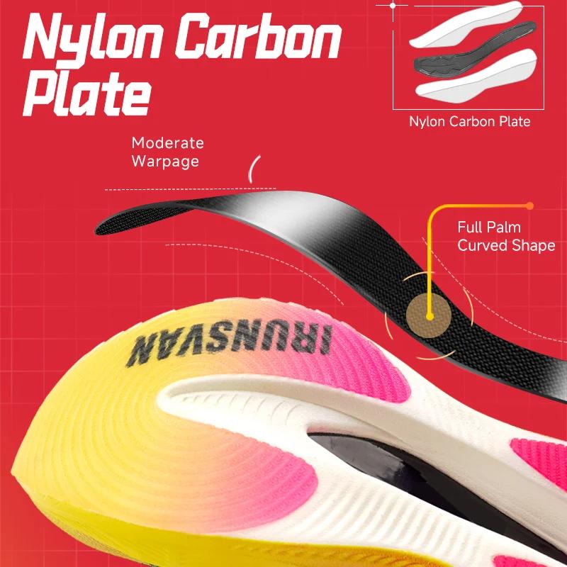 IRUNSVAN Original plaque de carbone Marathon chaussures de course hommes professionnel Stable soutie