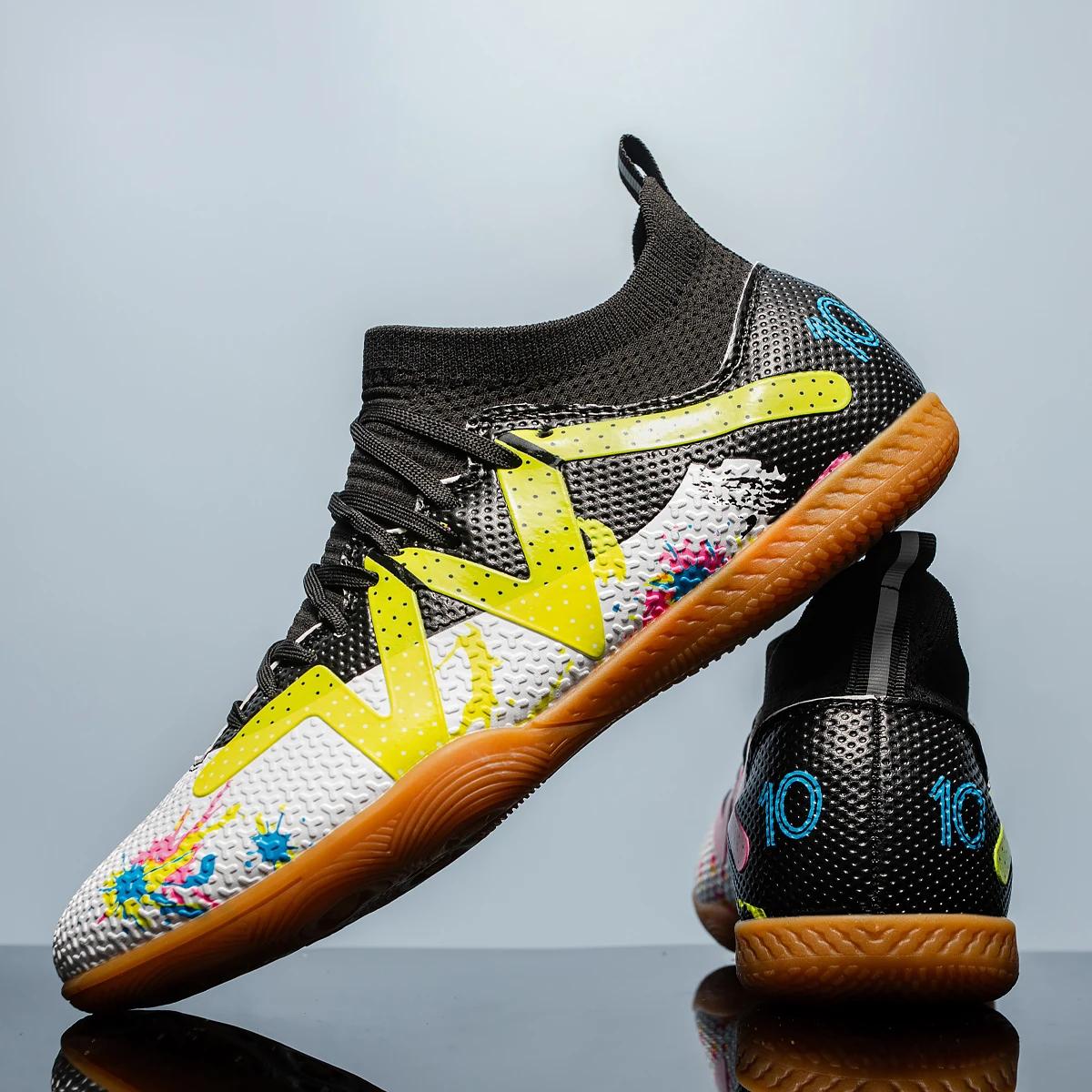 Chaussures football hommes fond plat - Entraînement confortable antidérapant durable adultes adolescents