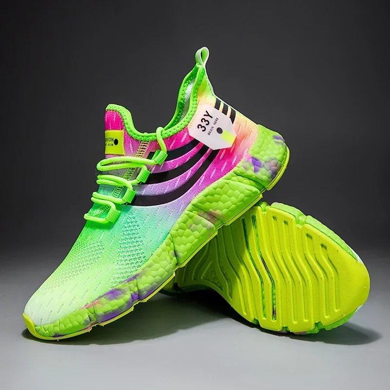 Chaussures de course respirantes 2025 pour femmes et hommes - Couple baskets anti-dérapant mode décontractée