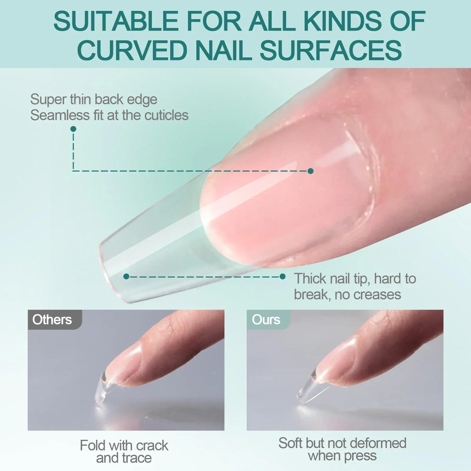 Nailpop-Faux ongles gel X, extensions d'ongles faciles à tremper, forme moyenne et courte, amande/ca