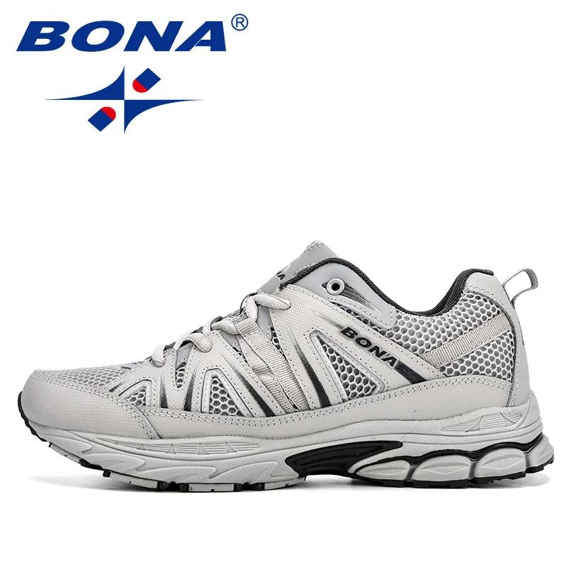 BONA – chaussures de course à lacets en microfibre pour hommes, baskets de Sport en maille, souliers