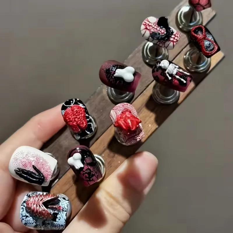 Moule à ongles en Silicone, Cyberpunk, petit jouet de docteur, modèle de serpent foncé, décoration t