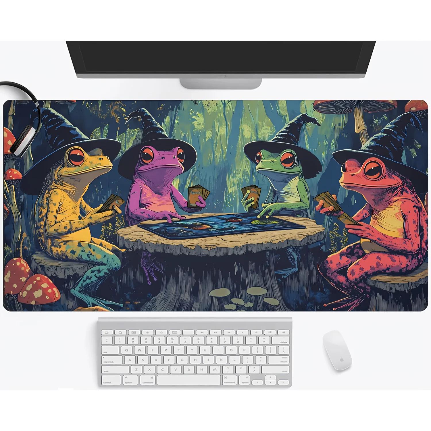 Tapis de jeu magique, tapis de jeu sur le thème de la grenouille sorcière, tapis de bureau anime, ac