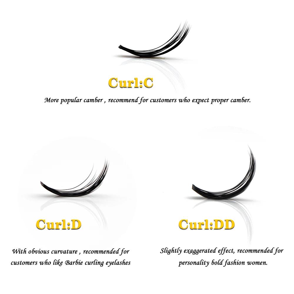 20D/30D/40D/50D 60 paquets Extension de cils de vison naturel 3D Volume russe faux cils outils de ma