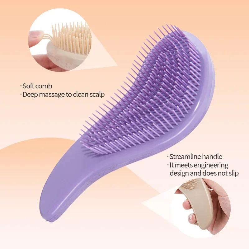 Brosse à cheveux démêlante magique, 1 pièce, paille de blé douce, peigne de Massage du cuir chevelu,