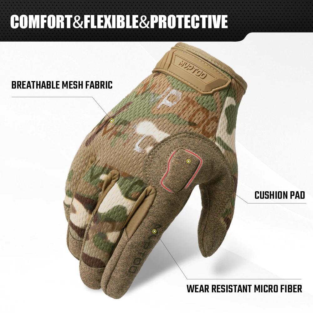 Gants tactiques à doigt complet pour écran tactile, respirants, Paintball, Airsoft, tir, randonnée,