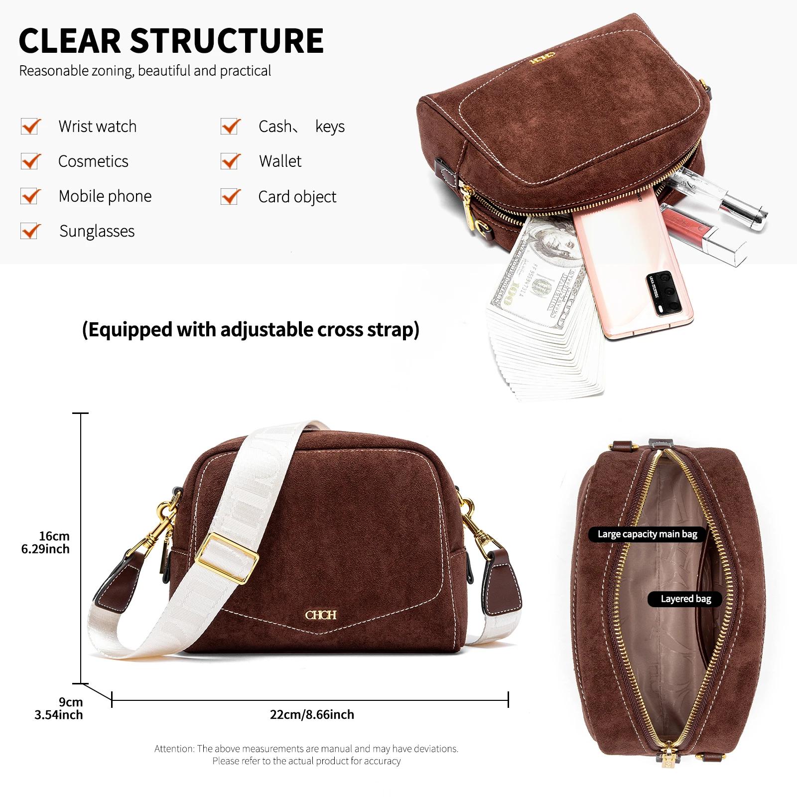 CHCH sac à bandoulière femme Collection automne/hiver Anti velours sac carré femme vin rouge sac à b