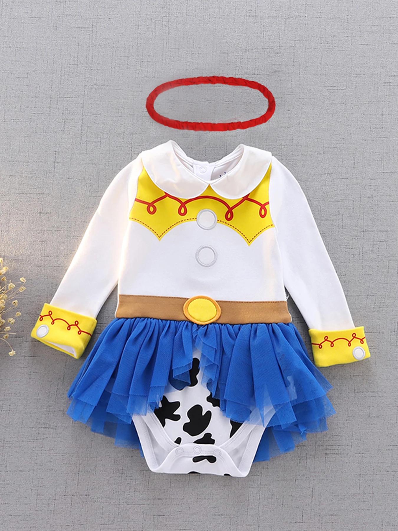 Robe de Princesse pour Bébé Fille, Barboteuse, Costume d'Anniversaire, Halloween, Bandeau de Sauna,