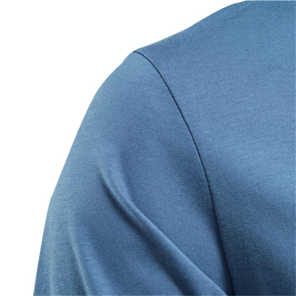 AIOPESON T-shirt en coton de couleur unie pour hommes Chemises décontractées à manches longues pour
