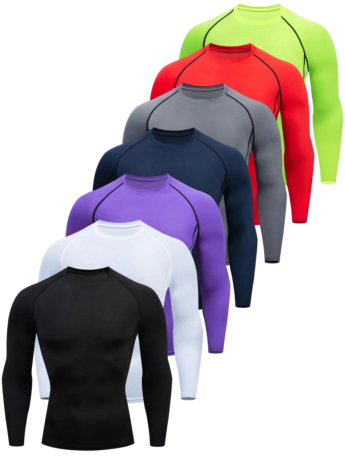 Chemises de compression à manches longues pour hommes, obtenez la coupe rapide, entraînement athléti