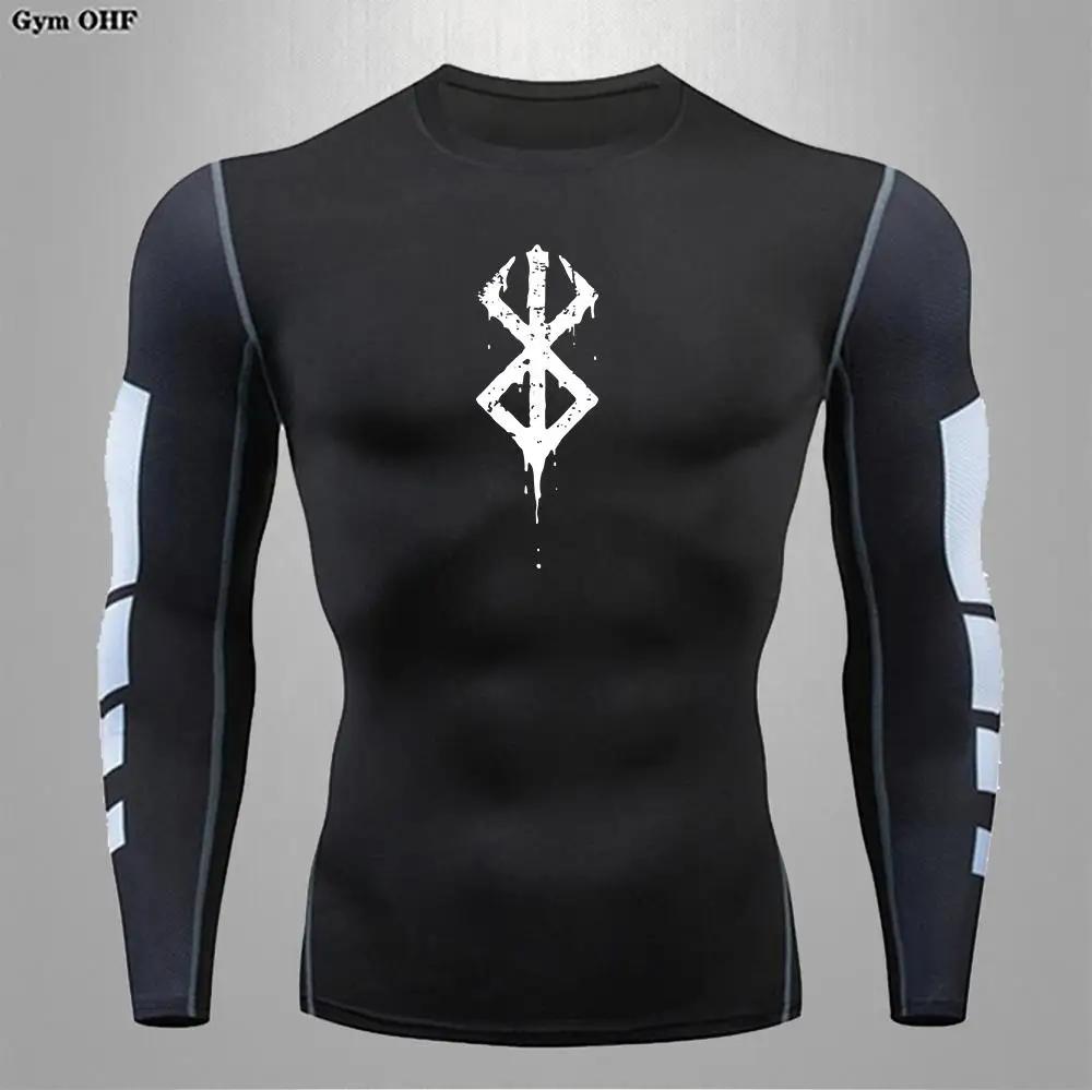 T-shirt à manches courtes Berserk Anime pour hommes, chemise de compression, course à pied, séchage