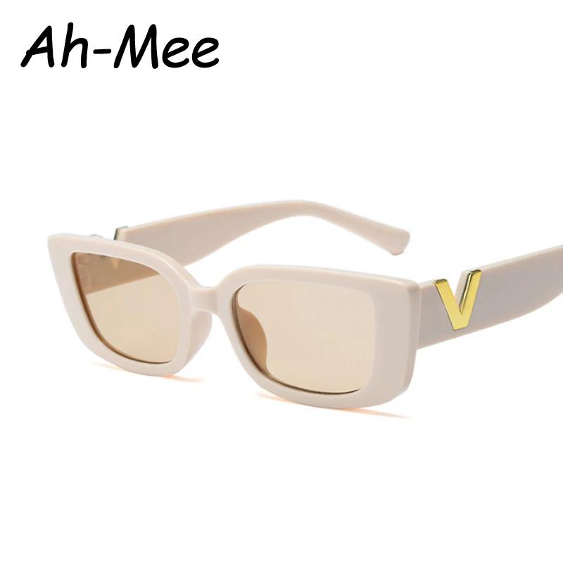 Lunettes de soleil rectangulaires pour femmes, marque de luxe, Vintage, petite monture, classiques,