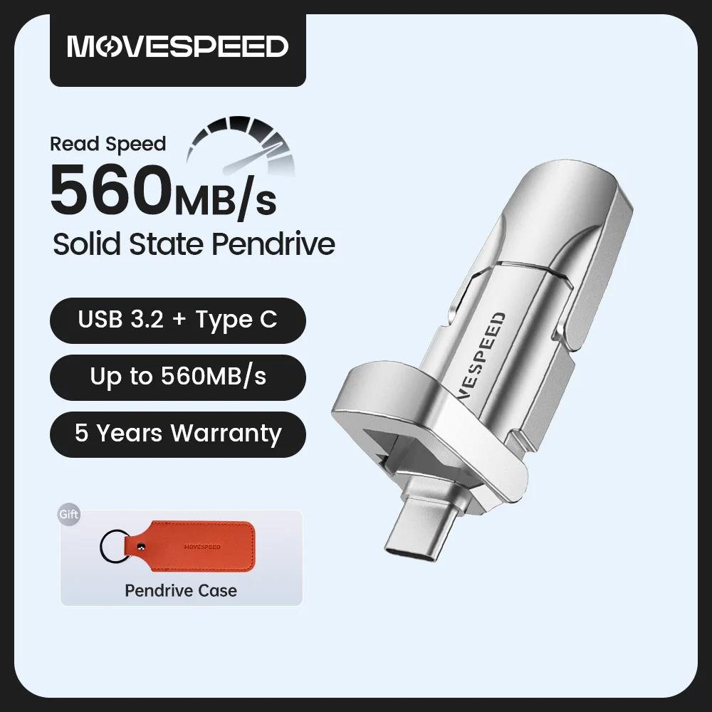 MOVESPEED-Clé USB 3.2 à semi-conducteurs, haute vitesse, type C, 1 To, 520 Go, 512 Go, 256 Go, clé U