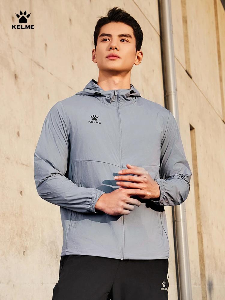 Veste de course homme Kelme imperméable capuche - Coupe-vent mince fitness alpinisme plein air