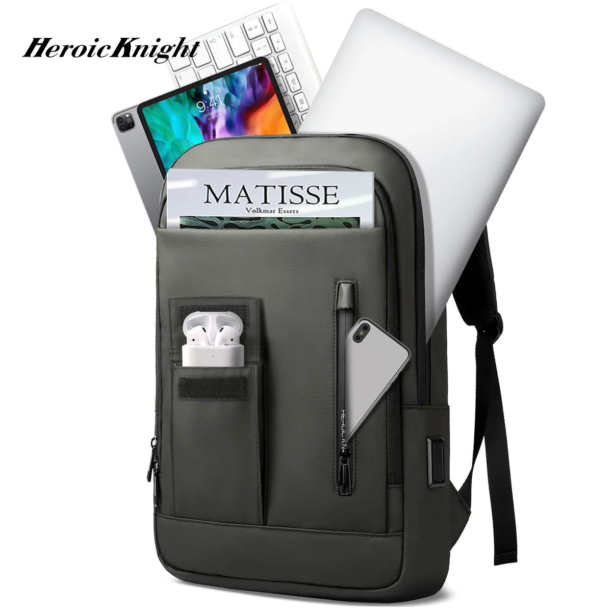 Heroic Knight – sac à dos d'affaires fin pour hommes, étanche, pour ordinateur portable 15.6 pouces,
